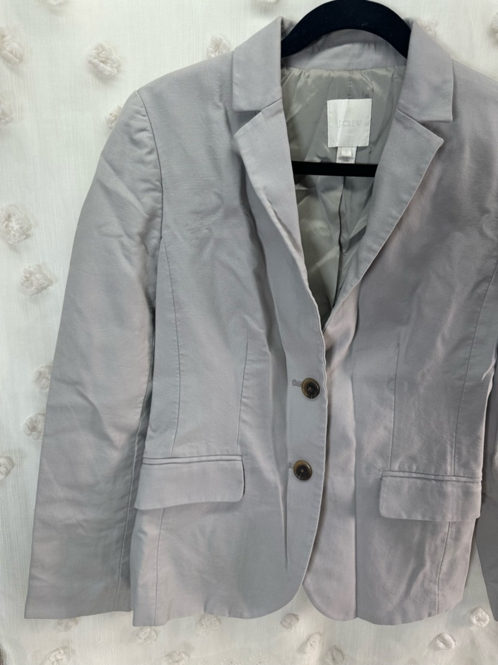 J. Crew Light Gray Women’s Gray Cotton Blazer Size 6 - Picture 4 of 7
